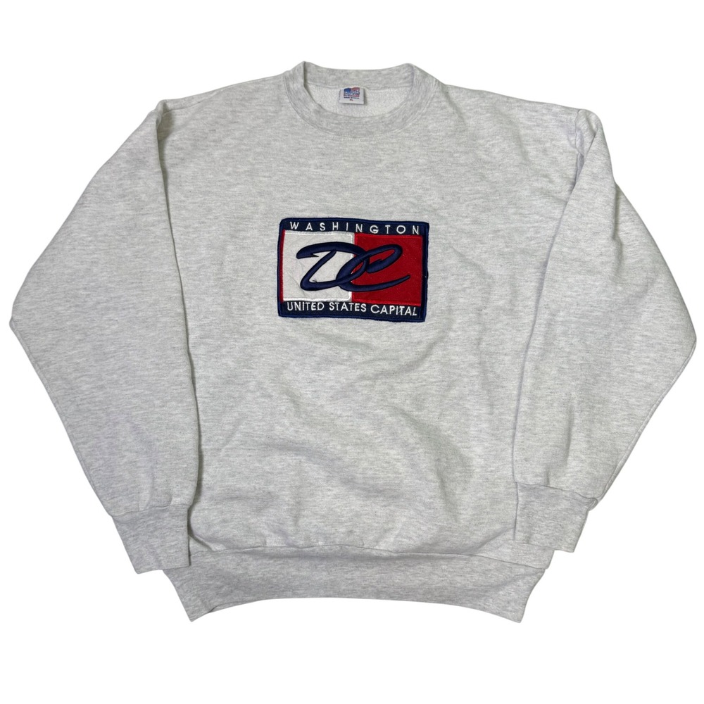 Vintage Washington DC American Knitwear Sweatshirt Grey Size XL USA Made